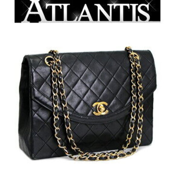 Chanel Matelasse Flap Chain Shoulder Bag Lambskin Black G